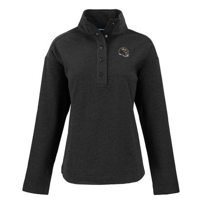 Baltimore Ravens Cutter & Buck Women's Hunts Point Eco Half-Snap Sweatshirt - Black discount