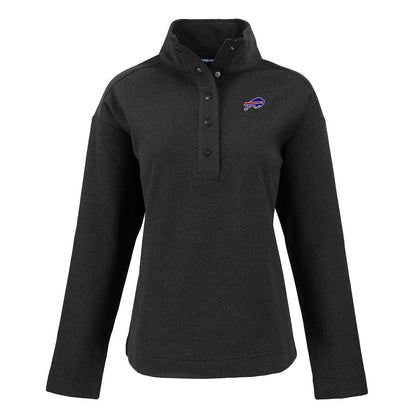 Buffalo Bills Cutter & Buck Women's Hunts Point Eco Half-Snap Sweatshirt - Black sale