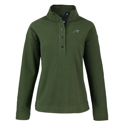 Carolina Panthers Cutter & Buck Women's Hunts Point Eco Half-Snap Sweatshirt - Green for sale
