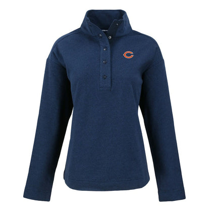 Chicago Bears Cutter & Buck Women's Hunts Point Eco Half-Snap Sweatshirt - Navy cheap