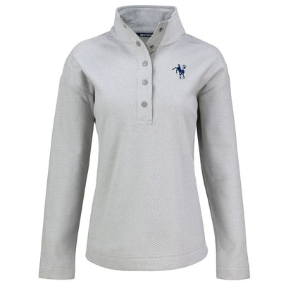 Indianapolis Colts Cutter & Buck Women's Hunts Point Eco Half-Snap Sweatshirt - Gray cheap