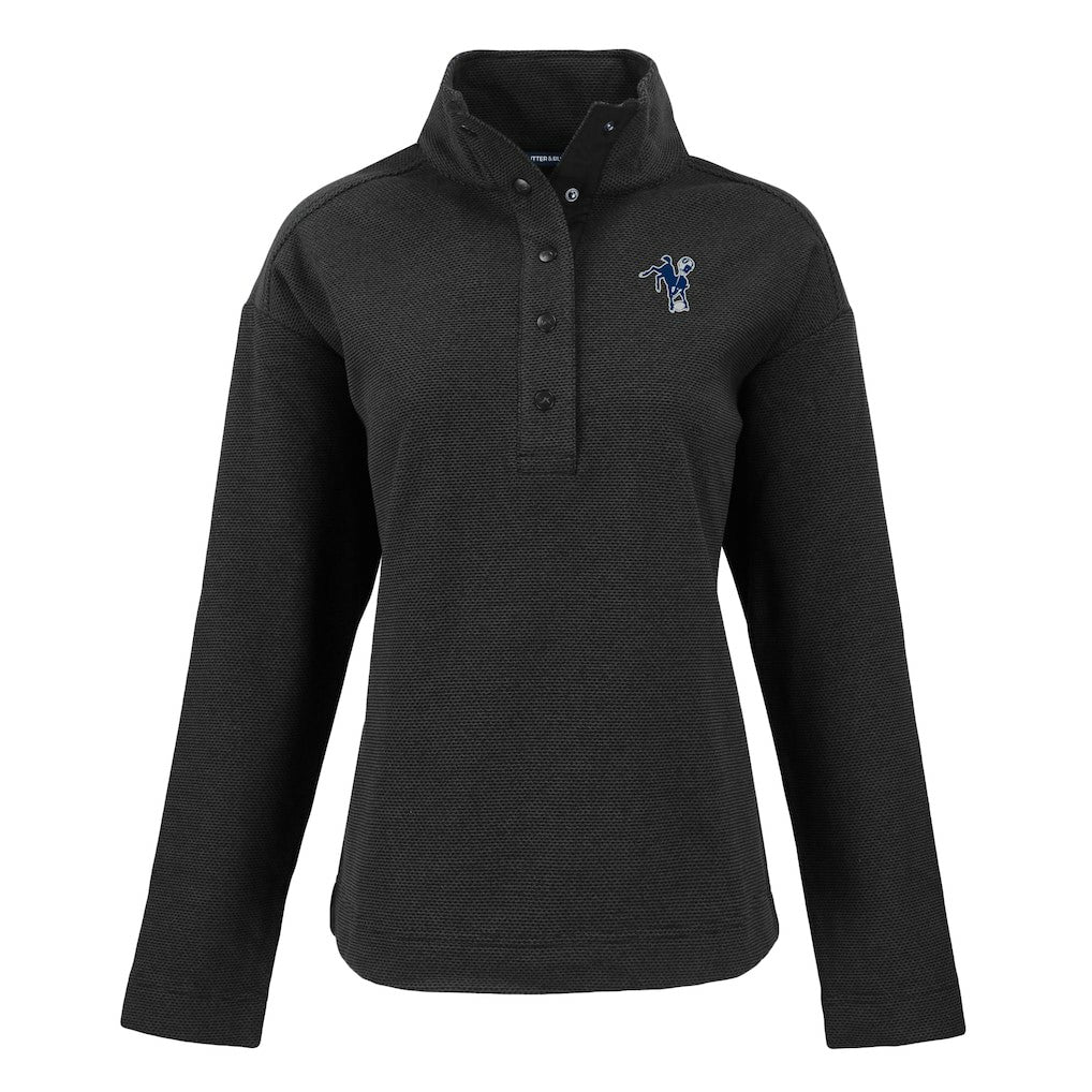 Indianapolis Colts Cutter & Buck Women's Hunts Point Eco Half-Snap Sweatshirt - Black outlet