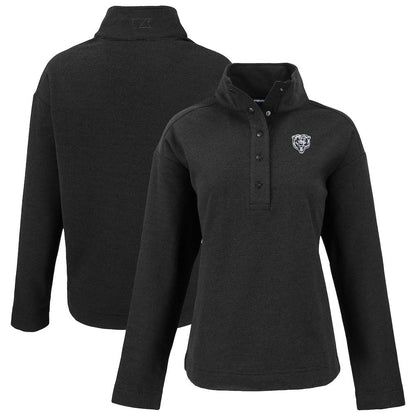 Chicago Bears Cutter & Buck Women's Hunts Point Eco Half-Snap Sweatshirt - Black outlet