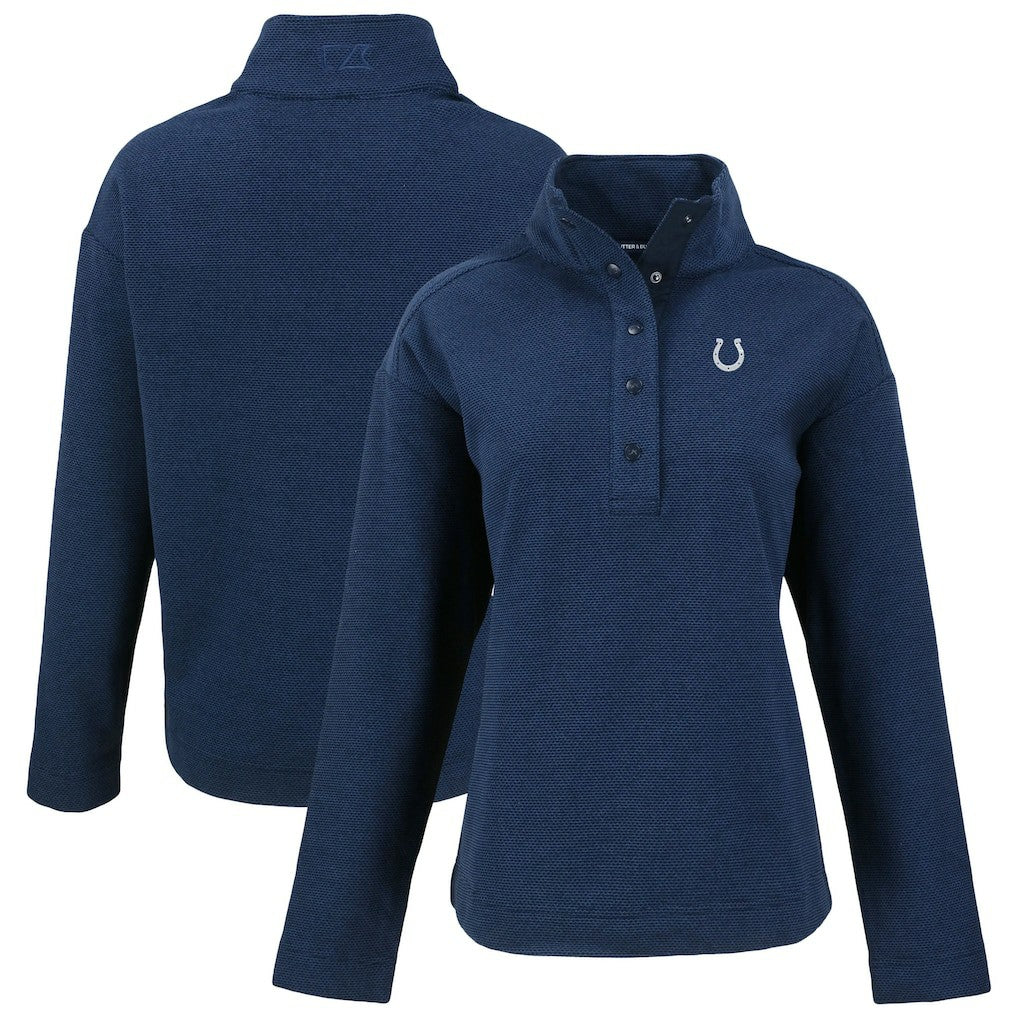 Indianapolis Colts Cutter & Buck Women's Hunts Point Eco Half-Snap Sweatshirt - Navy cheap