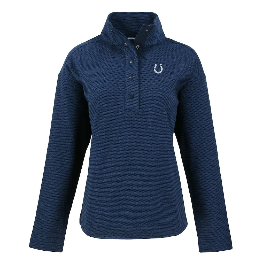 Indianapolis Colts Cutter & Buck Women's Hunts Point Eco Half-Snap Sweatshirt - Navy cheap