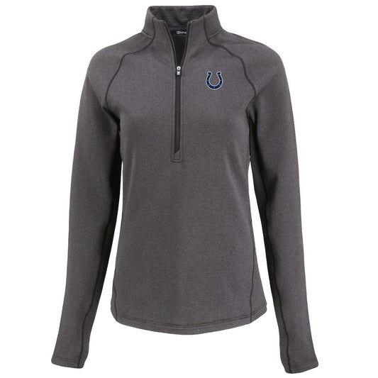 Indianapolis Colts Cutter & Buck Women's Peshastin Eco Fleece Recycled Tri-Blend Raglan Half-Zip Jacket - Heather Black sale