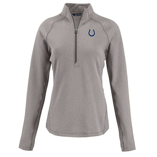 Indianapolis Colts Cutter & Buck Women's Peshastin Eco Fleece Recycled Tri-Blend Raglan Half-Zip Jacket - Heather Gray outlet