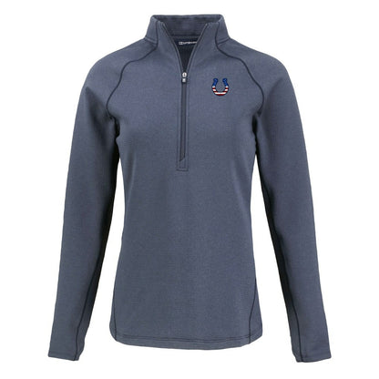 Indianapolis Colts Cutter & Buck Women's Americana Peshastin Eco Fleece Recycled Tri-Blend Raglan Half-Zip Jacket - Heather Navy discount