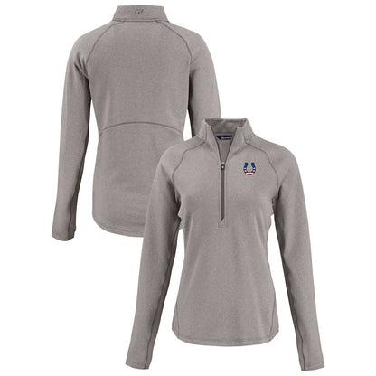 Indianapolis Colts Cutter & Buck Women's Americana Peshastin Eco Fleece Recycled Tri-Blend Raglan Half-Zip Jacket - Heather Gray sale