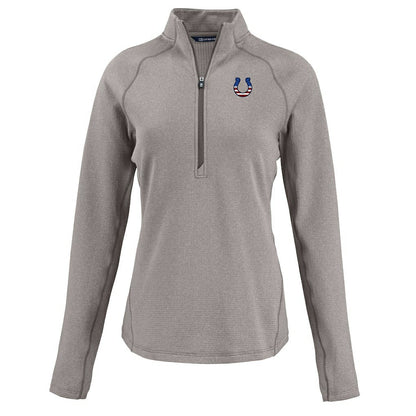Indianapolis Colts Cutter & Buck Women's Americana Peshastin Eco Fleece Recycled Tri-Blend Raglan Half-Zip Jacket - Heather Gray sale