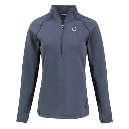 Indianapolis Colts Cutter & Buck Women's Peshastin Eco Fleece Recycled Tri-Blend Raglan Half-Zip Jacket - Heather Navy for sale