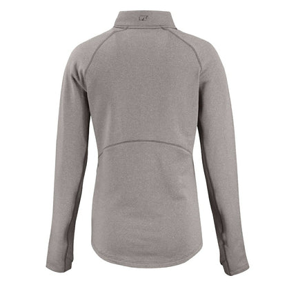 Denver Broncos Cutter & Buck Women's Peshastin Eco Fleece Recycled Tri-Blend Raglan Half-Zip Jacket - Heather Gray outlet