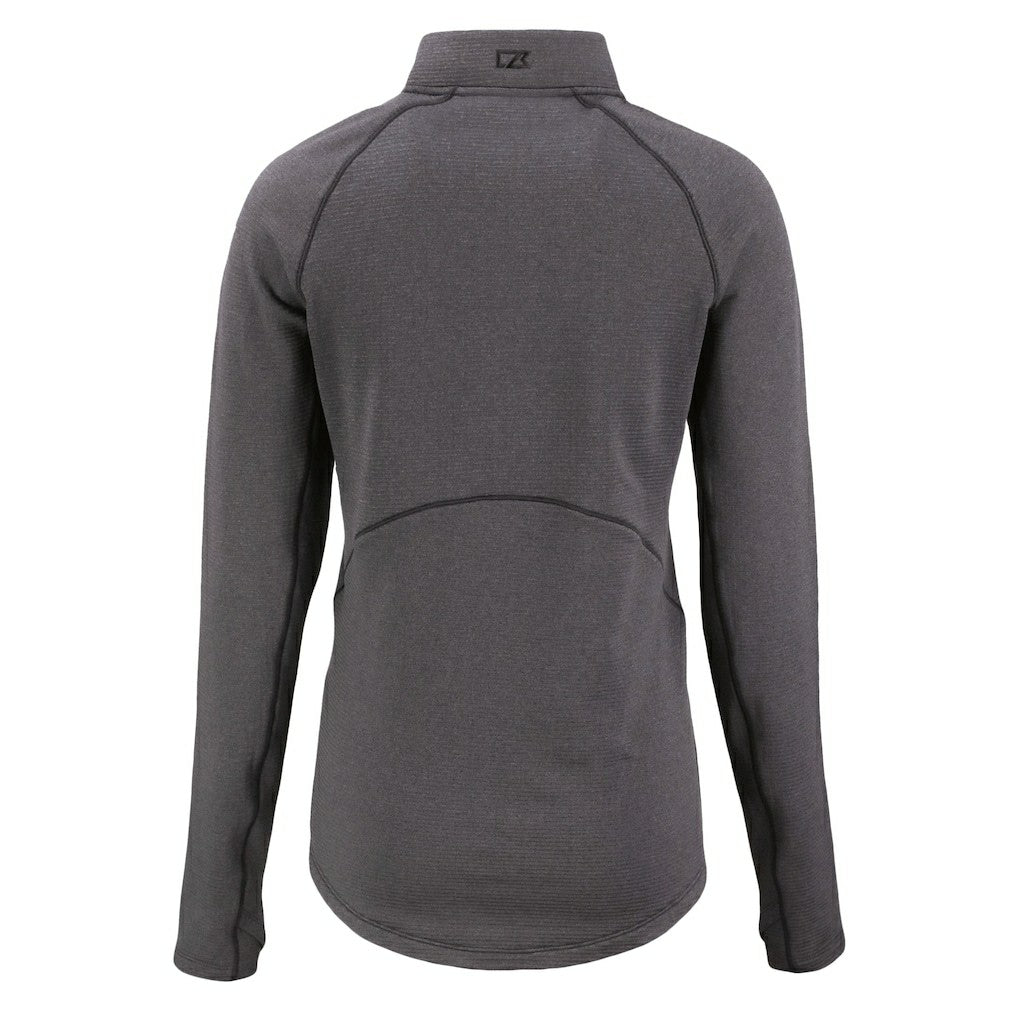 Denver Broncos Cutter & Buck Women's Peshastin Eco Fleece Recycled Tri-Blend Raglan Half-Zip Jacket - Heather Black online