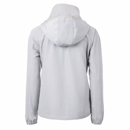 San Francisco 49ers Cutter & Buck Women's Charter Eco Recycled Half-Zip Hooded Anorak Jacket - Gray for sale
