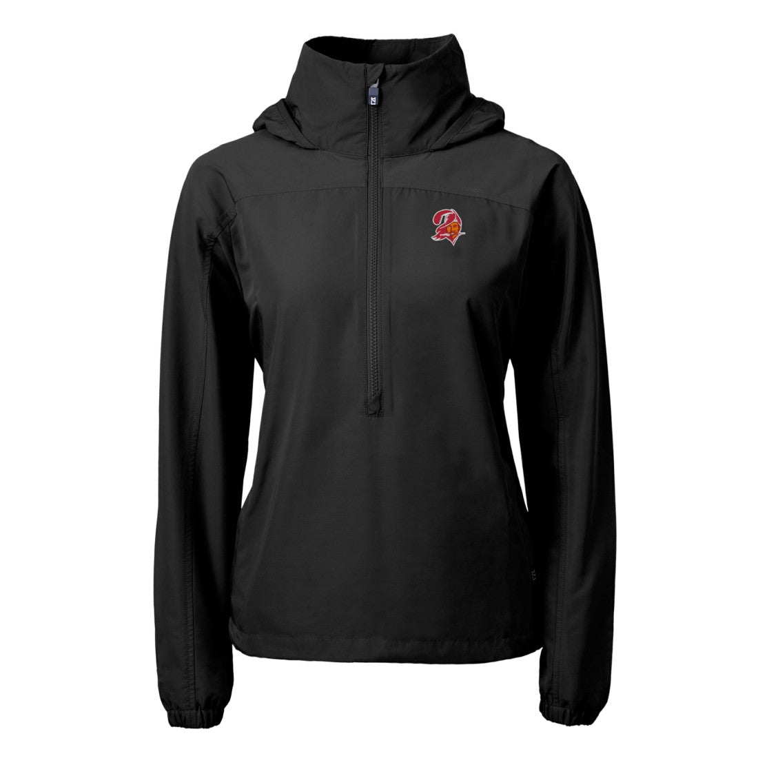 Tampa Bay Buccaneers Cutter & Buck Women's Charter Eco Recycled Half-Zip Hooded Anorak Jacket - Black outlet