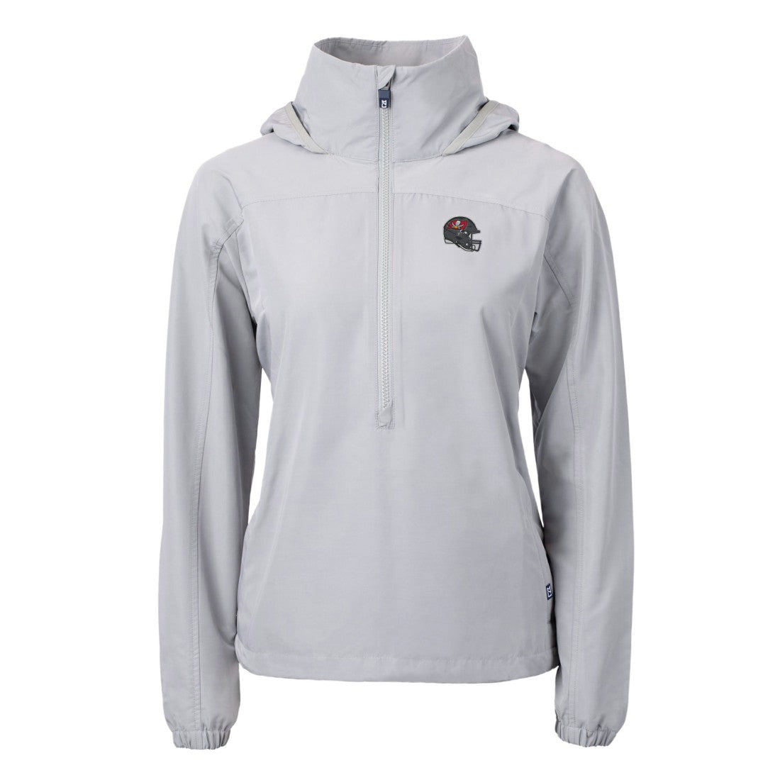Tampa Bay Buccaneers Cutter & Buck Women's Charter Eco Recycled Half-Zip Hooded Anorak Jacket - Gray online