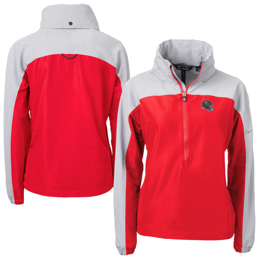 Tampa Bay Buccaneers Cutter & Buck Women's Charter Eco Recycled Half-Zip Hooded Anorak Jacket - Red cheap