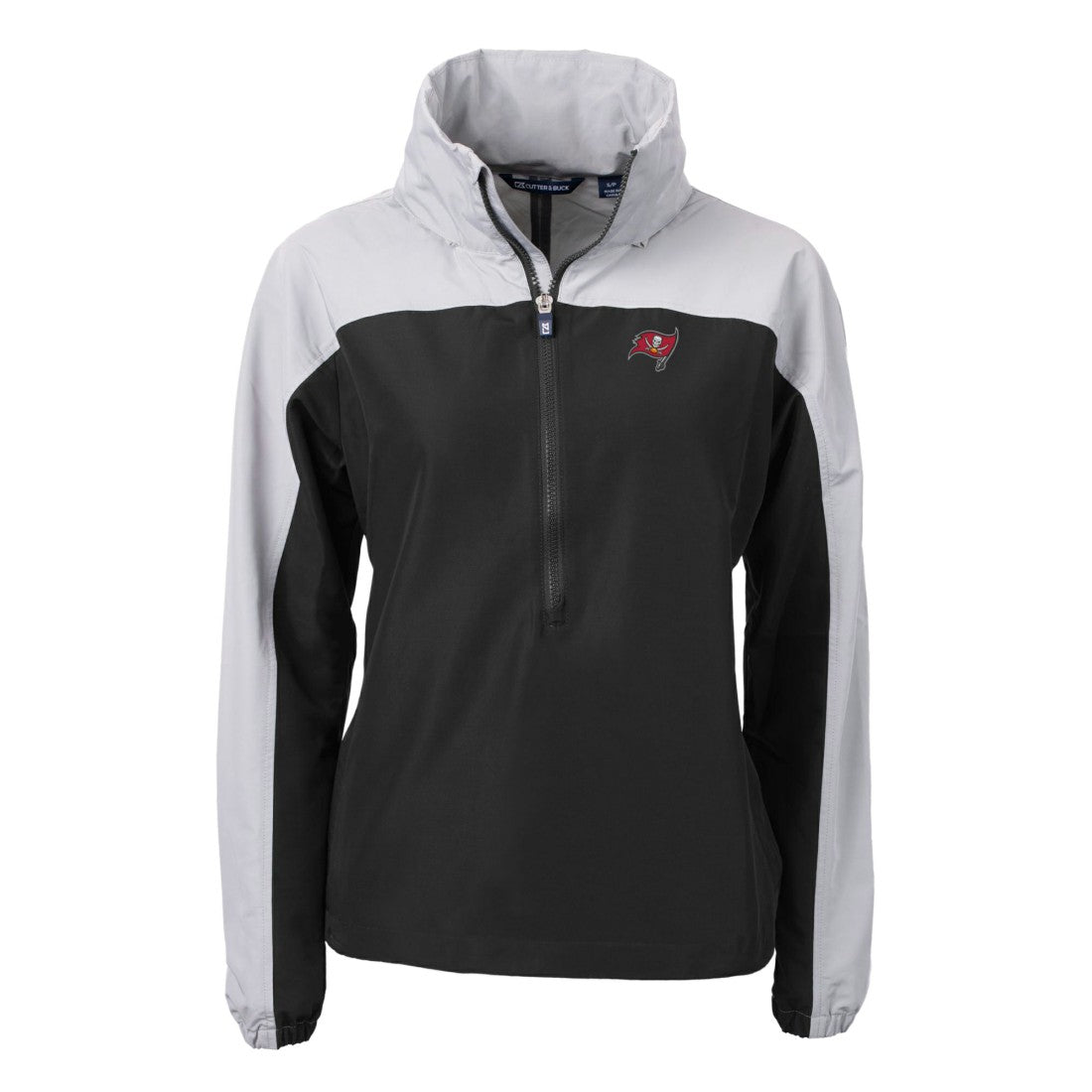 Tampa Bay Buccaneers Cutter & Buck Women's Charter Eco Recycled Half-Zip Hooded Anorak Jacket - Black outlet
