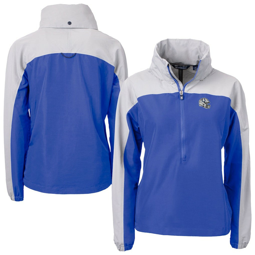 Indianapolis Colts Cutter & Buck Women's Charter Eco Recycled Half-Zip Hooded Anorak Jacket - Blue outlet