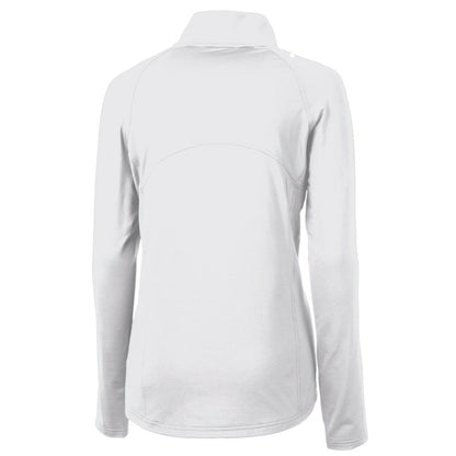 San Francisco 49ers Cutter & Buck Women's Adapt Eco Knit Stretch Recycled Raglan Half-Zip Top - White for sale