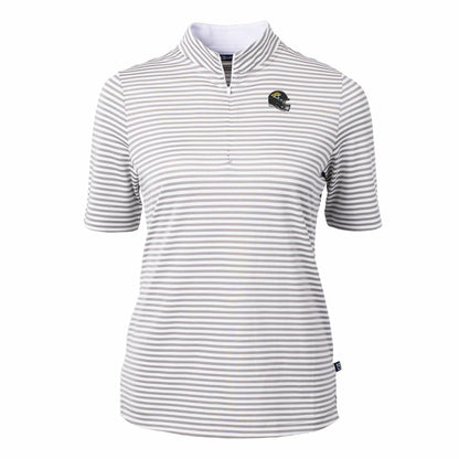Jacksonville Jaguars Cutter & Buck Women's Virtue Eco Pique Stripe Recycled Quarter-Zip Top - Gray online