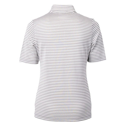 Jacksonville Jaguars Cutter & Buck Women's Virtue Eco Pique Stripe Recycled Quarter-Zip Top - Gray online