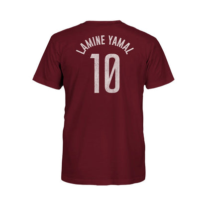 Lamine Yamal Barcelona 1863FC Youth Player Name & Number T-Shirt - Maroon shop