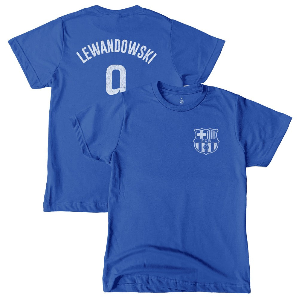 Robert Lewandowski Barcelona 1863FC Youth Player T-Shirt - Blue cheap