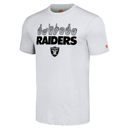 Las Vegas Raiders Homage Unisex The NFL ASL Collection by Love Sign American Sign Language T-Shirt - Ash sale