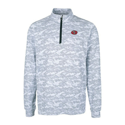 San Francisco 49ers Cutter & Buck Big & Tall Traverse Eco Camo Tri-Blend DryTec Quarter-Zip Jacket - Charcoal on sale