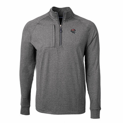 Tampa Bay Buccaneers Cutter & Buck Big & Tall Adapt Eco Raglan Quarter-Zip Jacket - Heather Black discount