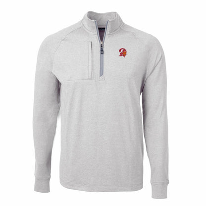 Tampa Bay Buccaneers Cutter & Buck Big & Tall Adapt Eco Raglan Quarter-Zip Jacket - Heather Gray on sale