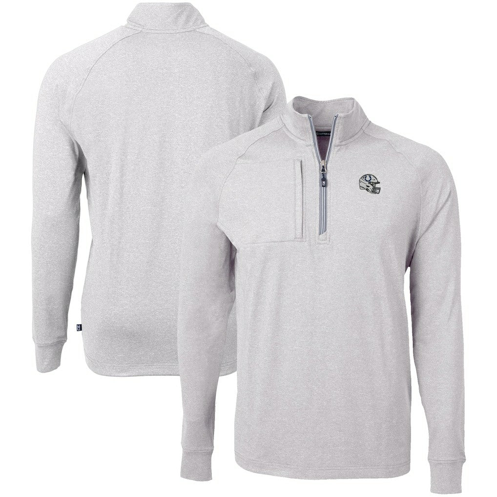 Indianapolis Colts Cutter & Buck Big & Tall Adapt Eco Raglan Quarter-Zip Jacket - Heather Gray on sale