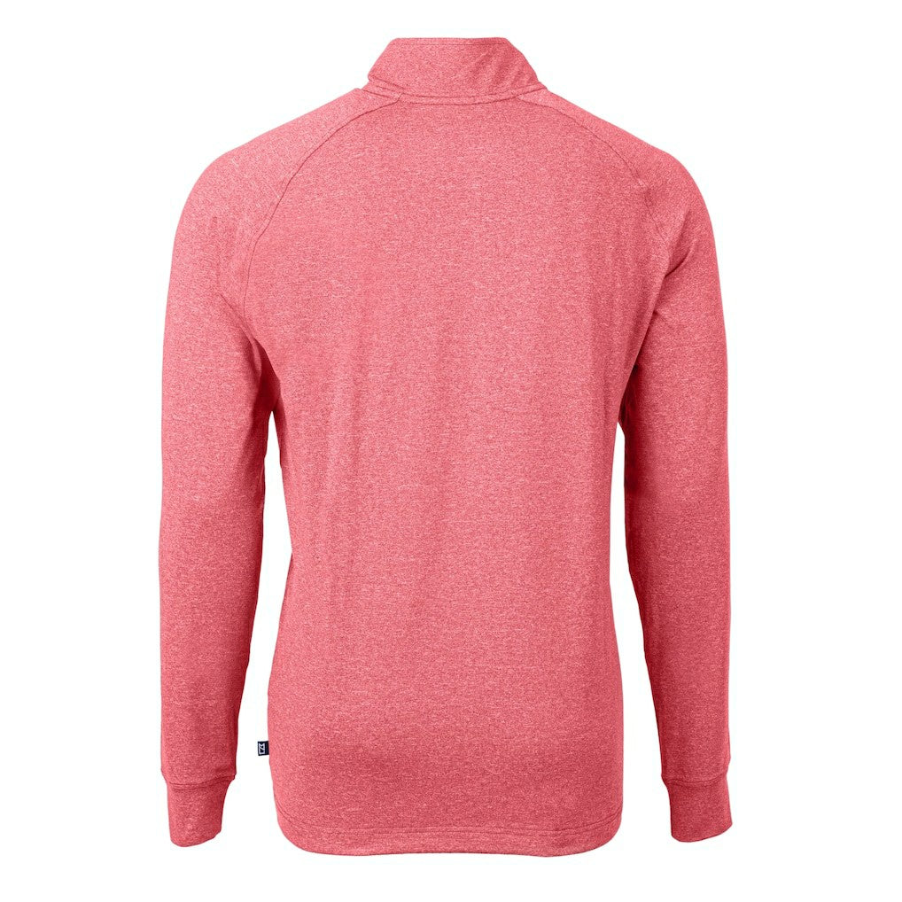 San Francisco 49ers Cutter & Buck Big & Tall Adapt Eco Raglan Quarter-Zip Jacket - Heather Scarlet on sale
