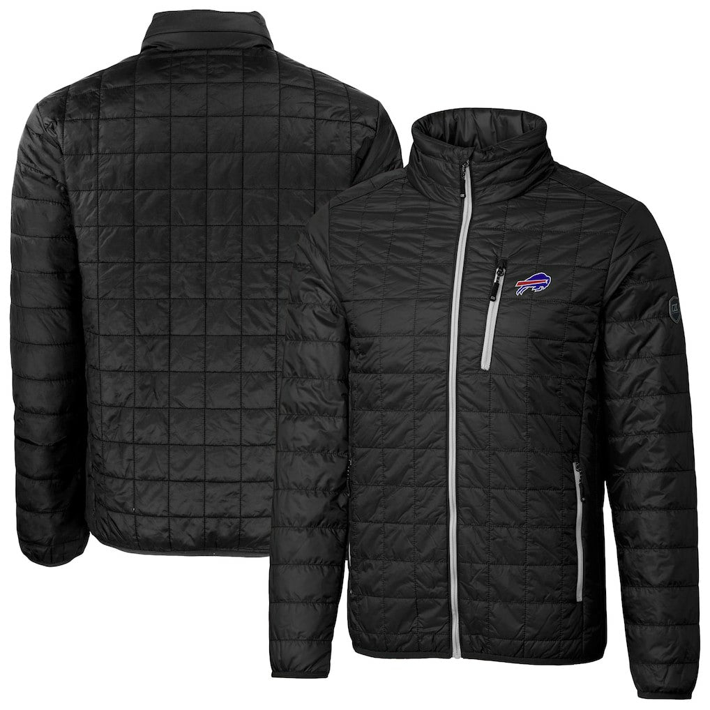 Buffalo Bills Cutter & Buck Big & Tall Rainier PrimaLoft Eco Insulated Full-Zip Hoodie Puffer Jacket - Black discount