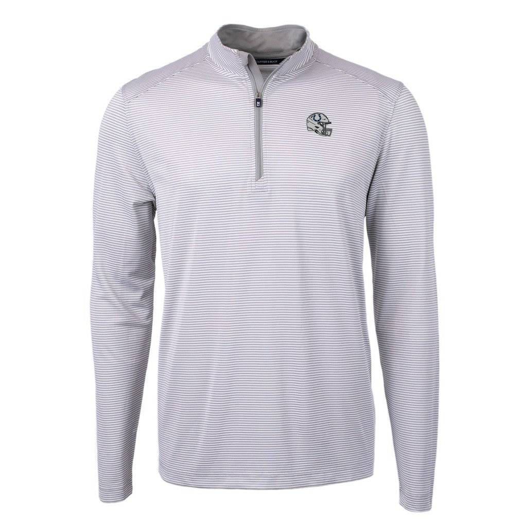 Indianapolis Colts Cutter & Buck Big & Tall Virtue Eco Pique Micro Stripe Tri-Blend Quarter-Zip Jacket - Gray online