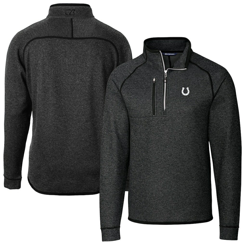 Indianapolis Colts Cutter & Buck Big & Tall Mainsail Sweater-Knit Half-Zip Jacket - Heather Charcoal on sale