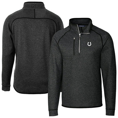 Indianapolis Colts Cutter & Buck Big & Tall Mainsail Sweater-Knit Half-Zip Jacket - Heather Charcoal on sale
