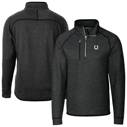 Indianapolis Colts Cutter & Buck Big & Tall Mainsail Sweater-Knit Half-Zip Jacket - Heather Charcoal on sale