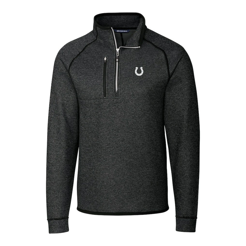 Indianapolis Colts Cutter & Buck Big & Tall Mainsail Sweater-Knit Half-Zip Jacket - Heather Charcoal on sale