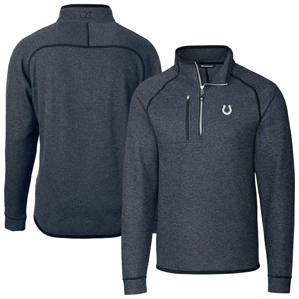 Indianapolis Colts Cutter & Buck Big & Tall Mainsail Sweater-Knit Half-Zip Jacket - Heather Navy online