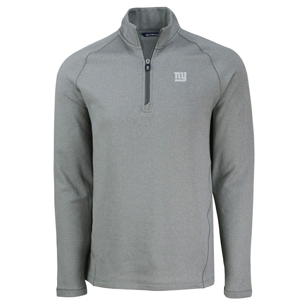 New York Giants Cutter & Buck Peshastin Eco Fleece Tri-Blend Raglan Recycled Quarter-Zip Jacket - Heather Gray cheap