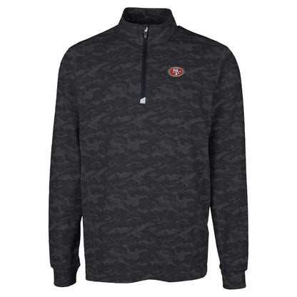 San Francisco 49ers Cutter & Buck Big & Tall Traverse Eco Camo Tri-Blend DryTec Quarter-Zip Jacket - Black sale