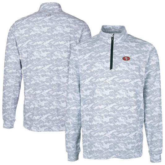 San Francisco 49ers Cutter & Buck Big & Tall Traverse Eco Camo Tri-Blend DryTec Quarter-Zip Jacket - Charcoal outlet