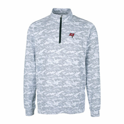 Tampa Bay Buccaneers Cutter & Buck Big & Tall Traverse Eco Camo Tri-Blend DryTec Quarter-Zip Jacket - Charcoal sale