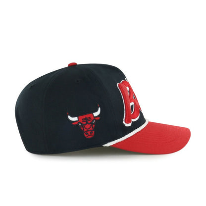 Chicago Bulls '47 Dropshadow Rope Hitch Adjustable Hat - Black/Red | 47 brand for sale