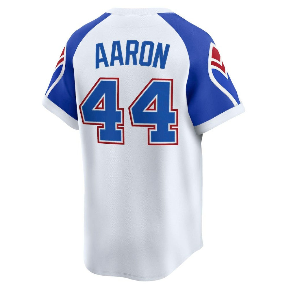 Hank Aaron Atlanta Braves Throwback Cooperstown Collection Limited Jersey - White | Nike