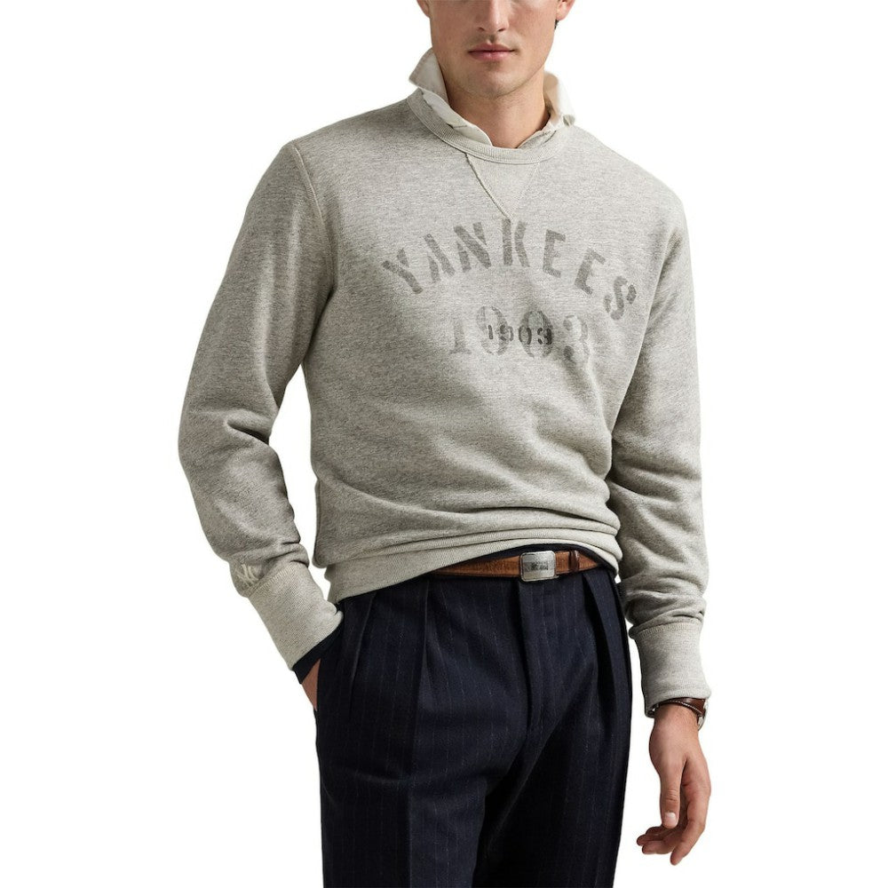 New York Yankees Polo Ralph Lauren Pullover Sweatshirt - Heather Gray