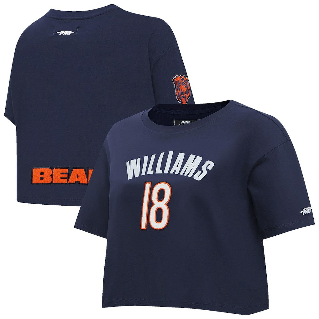 Caleb Williams Chicago Bears Pro Standard Women's Player Name & Number Cropped Boxy T-Shirt - Navy cheap