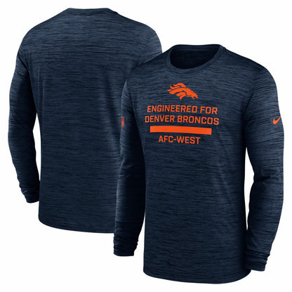 Denver Broncos Sideline Velocity Performance Long Sleeve T-Shirt - Navy | Nike for sale